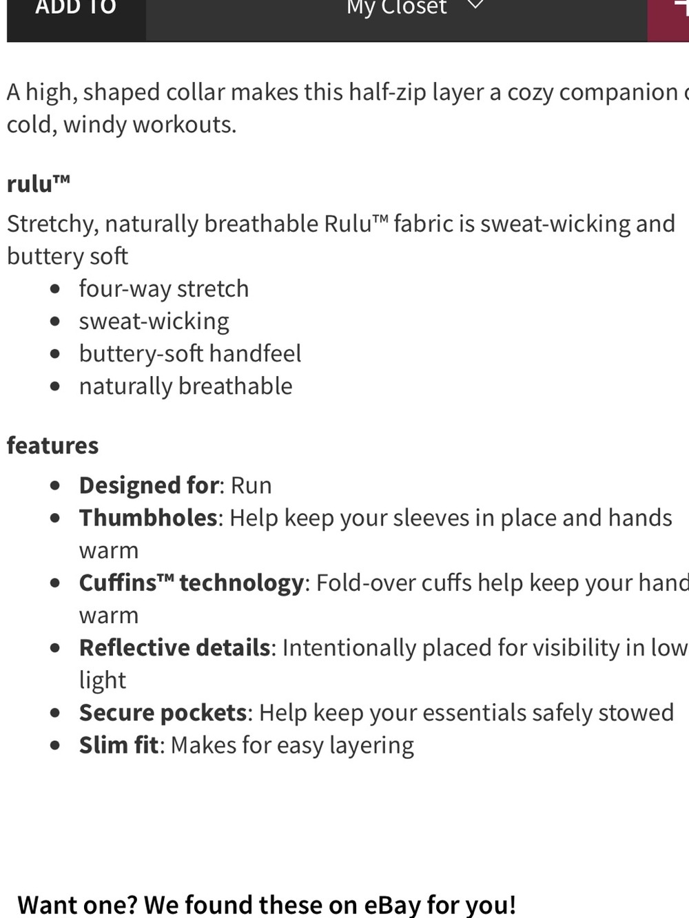 LULULEMON - Runderful 1/2 Zip - Picture 8 of 8
